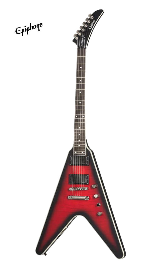 Epiphone Dave Mustaine Prophecy Flying V Figured Electric Guitar - Aged Dark Red Burst - Music Bliss Malaysia