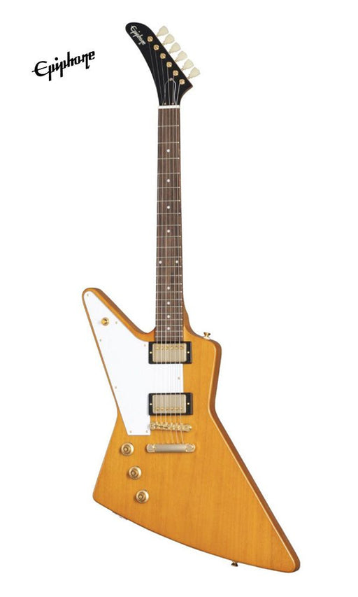 Epiphone Korina Explorer Left-Handed Electric Guitar, Case Included - Aged Natural - Music Bliss Malaysia