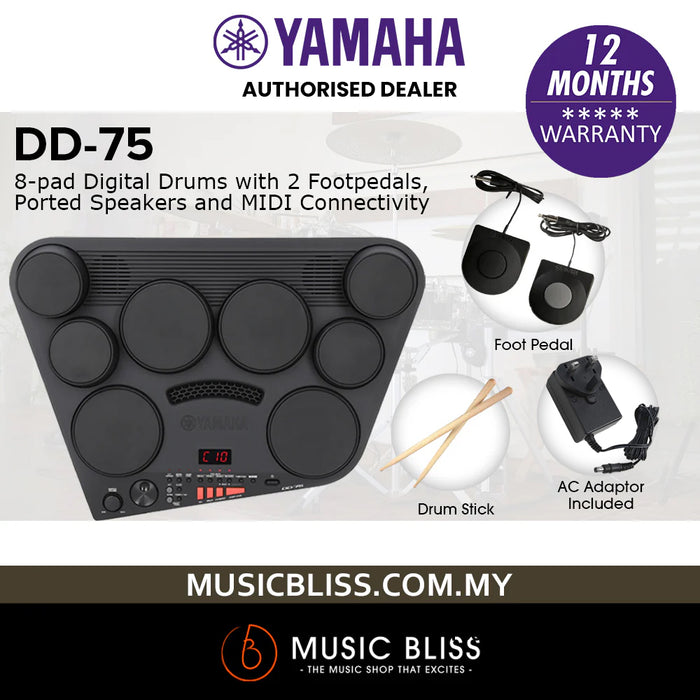 Yamaha DD75 Portable Digital Drums with Adapter