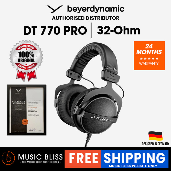 Beyerdynamic DT 770 PRO 32 Ohm Over-Ear Studio Headphones. Enclosed Design, Wired for Professional Sound in The Studio and on Mobile Devices Such as Tablets and Smartphones