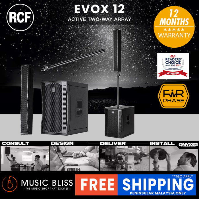 RCF EVOX 12 Active Two-Way Array with 15" Subwoofer