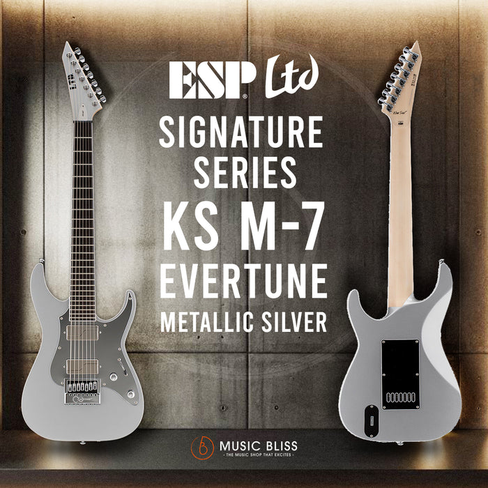 ESP LTD KS M-7 Evertune 7-String Electric Guitar - Metallic Silver