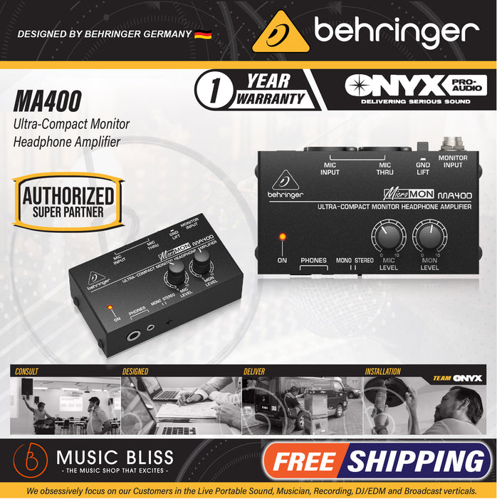 Behringer MicroMON MA400 Monitor Headphone Amplifier - Music Bliss Malaysia