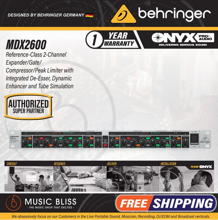 Behringer Composer Pro-XL MDX2600 V2 2-channel Compressor/Limiter/Gate - Music Bliss Malaysia