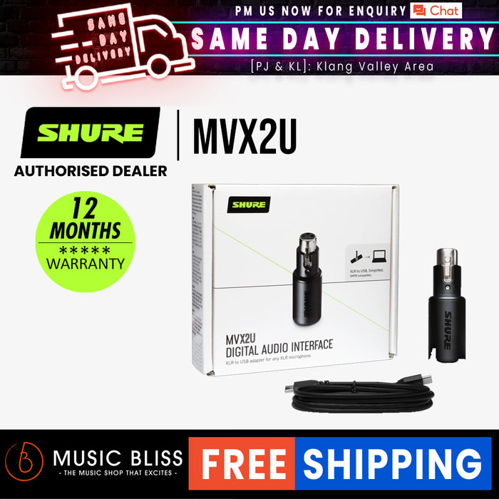 Shure MVX2u XLR to USB Audio Interface - Music Bliss Malaysia