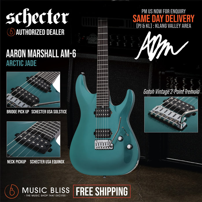 Schecter Aaron Marshall AM-6 Electric Guitar - Arctic Jade - Music Bliss Malaysia