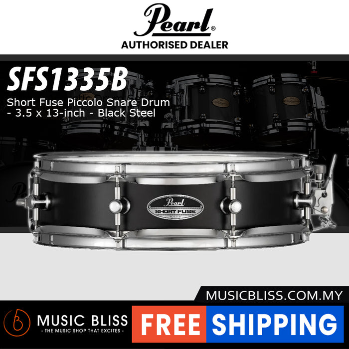 Pearl Short Fuse Piccolo Snare Drum - 3.5 x 13-inch - Black Steel