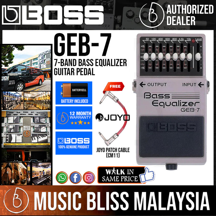 Boss GEB-7 7-band Bass Equalizer Guitar Pedal - Music Bliss Malaysia