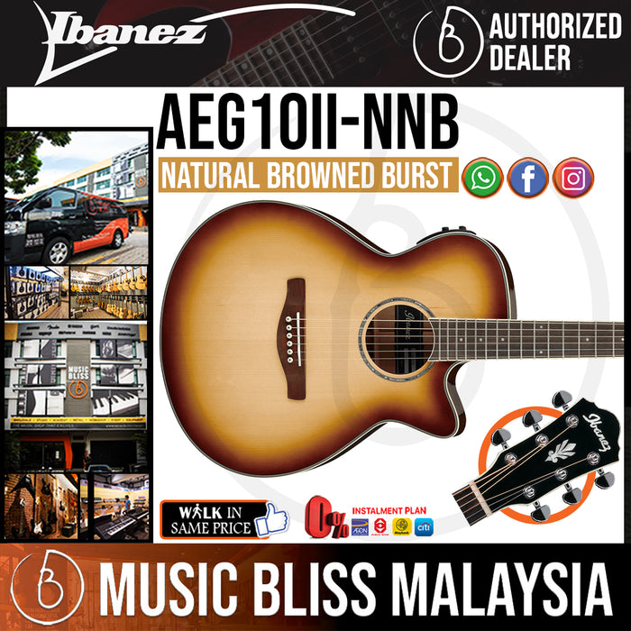 Ibanez AEG10II - Natural Browned Burst High Gloss (AEG10II-NNB) *Price Match Promotion* - Music Bliss Malaysia