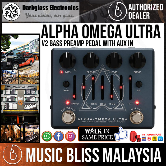 Darkglass Alpha Omega Ultra V2 Bass Preamp Pedal with Aux In - Music Bliss Malaysia