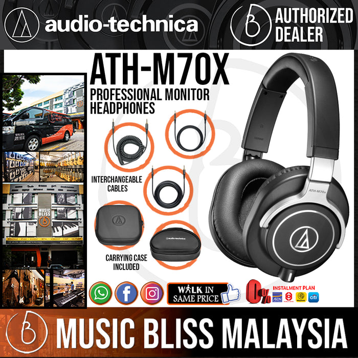 Audio Technica ATH-M70x Professional Monitor Headphone (M70x) *Crazy Sales Promotion* - Music Bliss Malaysia