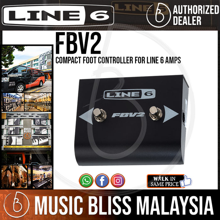 Line 6 FBV2 2-Button Footswitch (LINE6 FBV-2) - Music Bliss Malaysia