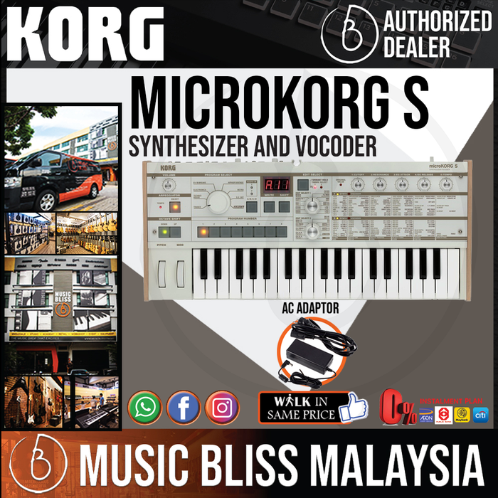 Korg microKORG S Synthesizer and Vocoder with Built-in Speakers - 0% Instalment - Music Bliss Malaysia