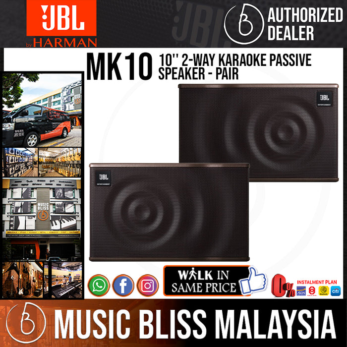 JBL MK10 10'' 2-Way Karaoke Passive Speaker - Pair (MK-10 / MK 10) *Everyday Low Prices Promotion* - Music Bliss Malaysia