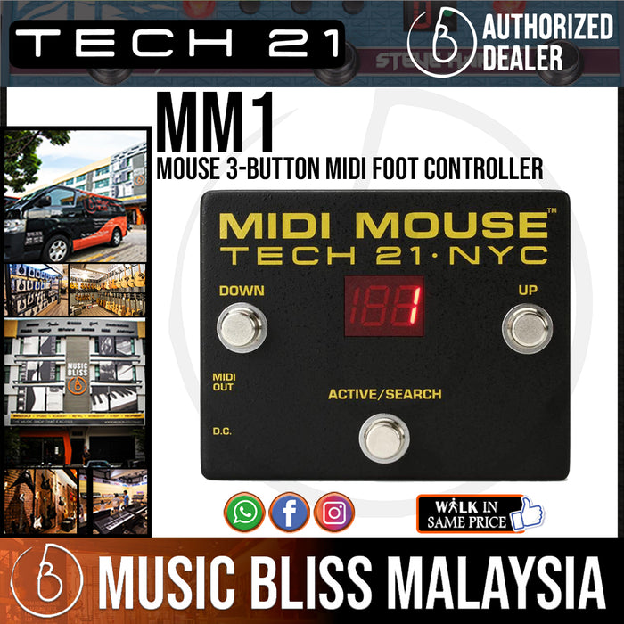 Tech 21 MIDI Mouse 3-button MIDI Foot Controller - Music Bliss Malaysia