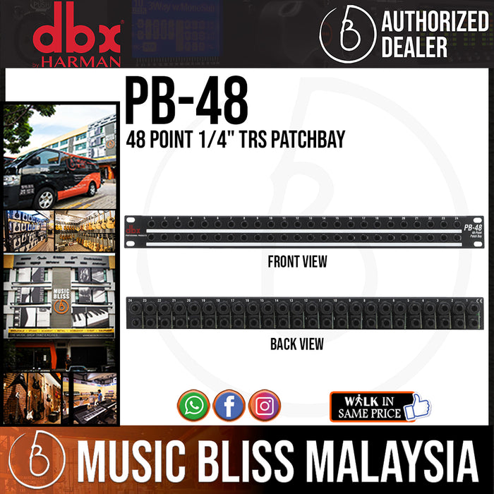 dbx PB-48 48-point 1/4 TRS Balanced Patchbay (PB48) *Everyday Low Prices Promotion* - Music Bliss Malaysia