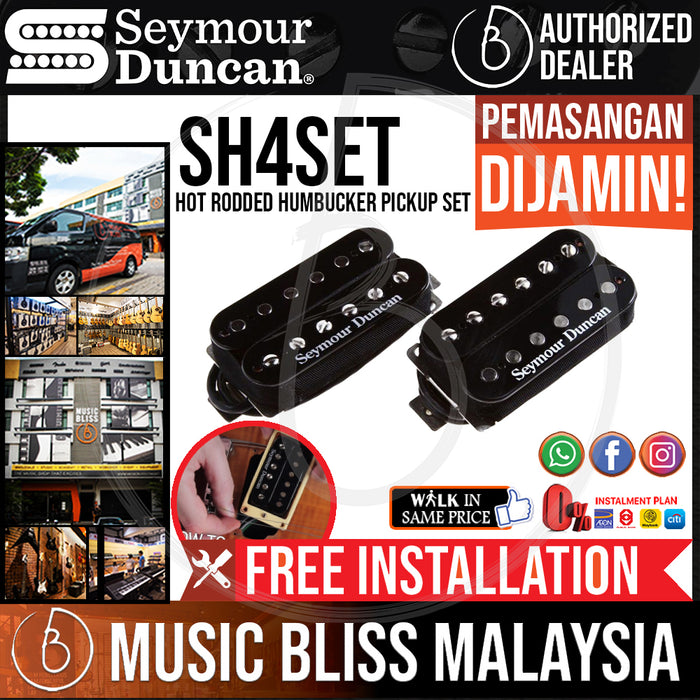 Seymour Duncan SH-4/SH-2 Hot Rodded Humbucker Pickup Set (SH4SET) (Free In-Store Installation) - Music Bliss Malaysia