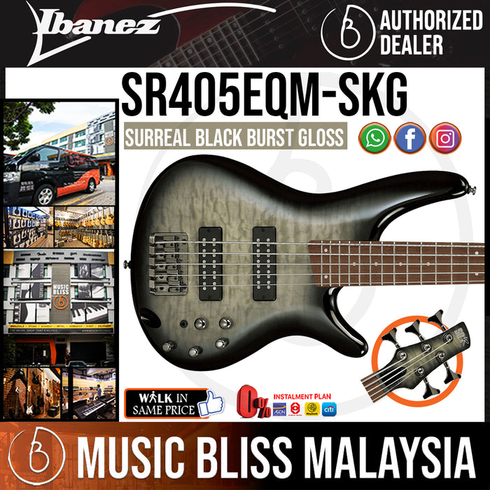 Ibanez Standard SR405EQM - Surreal Black Burst Gloss (SR405EQM-SKG) *MCO Promotion* - Music Bliss Malaysia