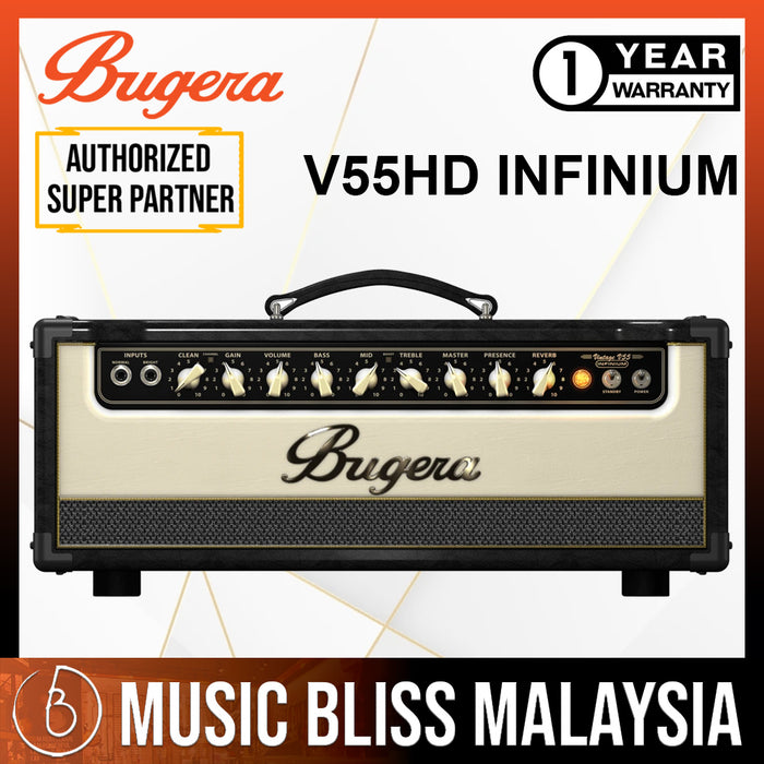 Bugera V55HD Infinium 55-watt 2-channel Tube Head - Music Bliss Malaysia