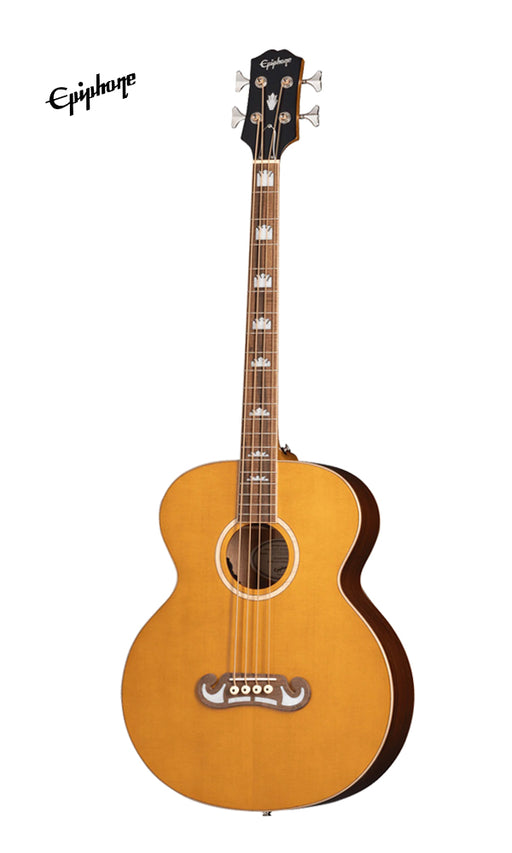 Epiphone El Capitan J-200 Studio Acoustic-Electric Bass Guitar - Aged Natural Antique Gloss - Music Bliss Malaysia