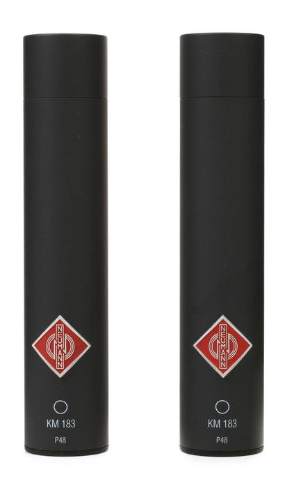 Neumann KM 183 Small Diaphragm Omnidirectional Condenser Microphone Stereo Set - Matte Black