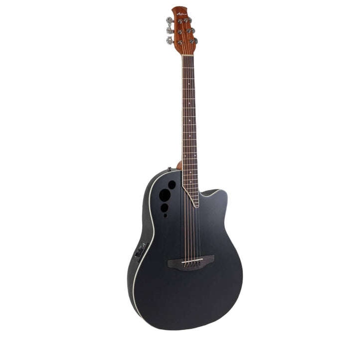 Ovation Applause AE44-5S Mid-depth Acoustic-electric Guitar - Black Satin