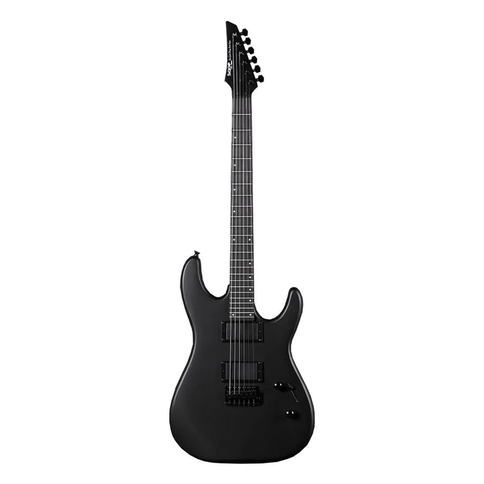 SQOE SEIB300 Heavy Metal Rock Series HH Electric Guitar with Ebony Fretboard - Black