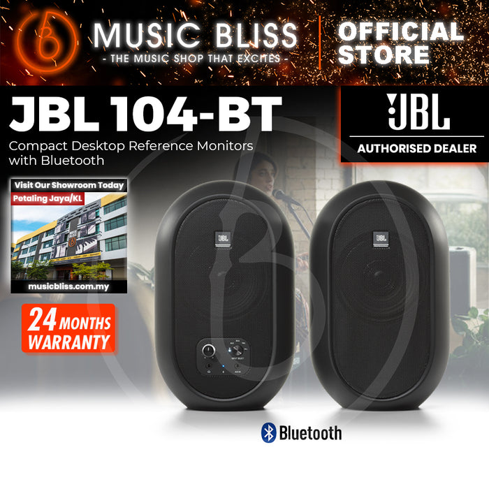 JBL 1 Series 104-BT 4.5" Compact Powered Desktop Reference Monitor with Bluetooth - Black