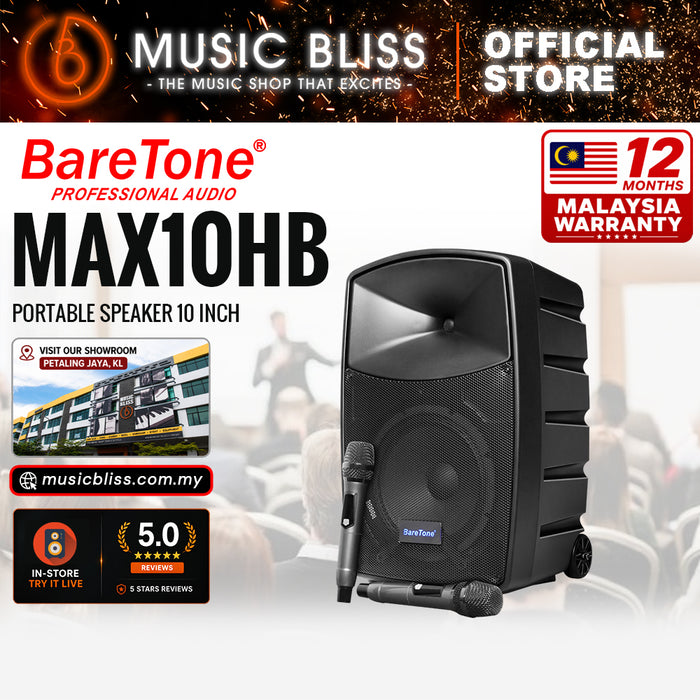 Baretone Audio MAX10HB 10" Portable Speaker