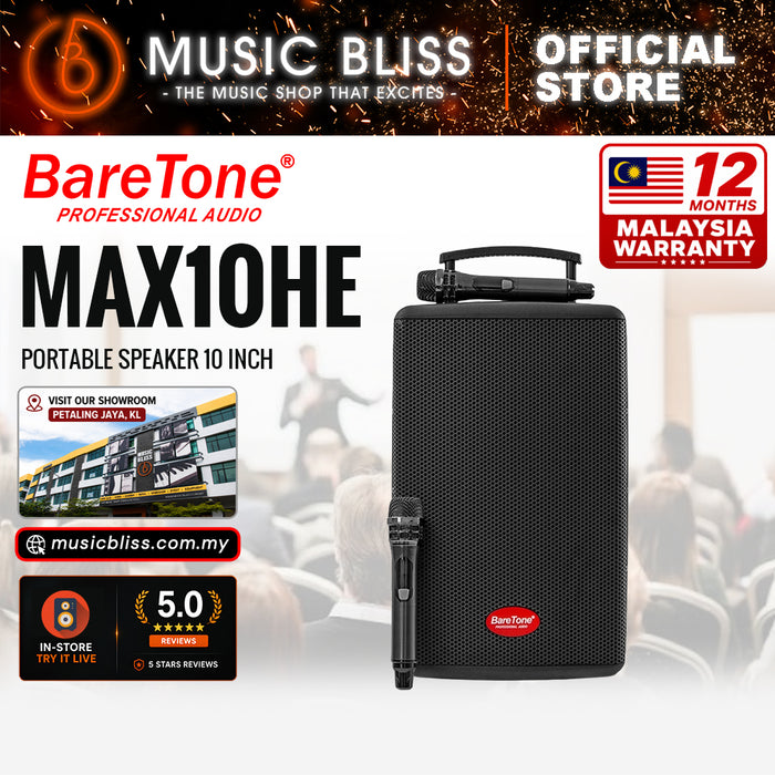 Baretone Audio MAX10HE 10" Portable Speaker