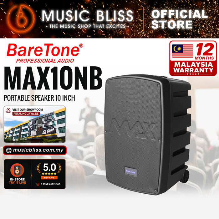 Baretone Audio MAX10NB 10" Portable Speaker