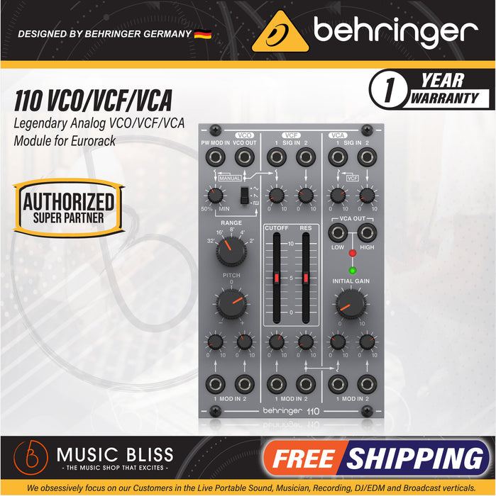 Behringer 110 VCO/VCF/VCA Eurorack Module - Music Bliss Malaysia