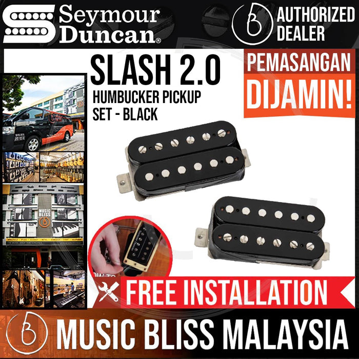 Seymour Duncan Slash 2.0 Humbucker Pickup Set - Black (Free In-Store Installation) - Music Bliss Malaysia