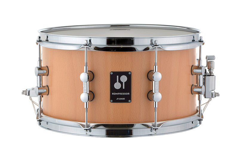 Sonor Kompressor Snare Drum, 13"x07", Beech, Power Hoops, Natural Beech Semi-Gloss