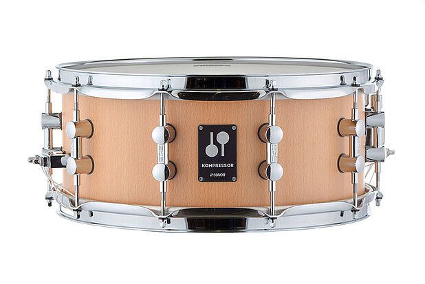 Sonor Kompressor Snare Drum, 14"x06", Beech, Power Hoops, Natural Beech Semi-Gloss