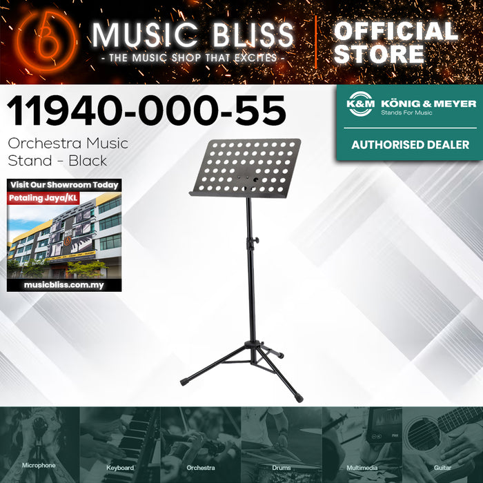 K&M 11940 Perforated Orchestra Music Stand with Quick Release