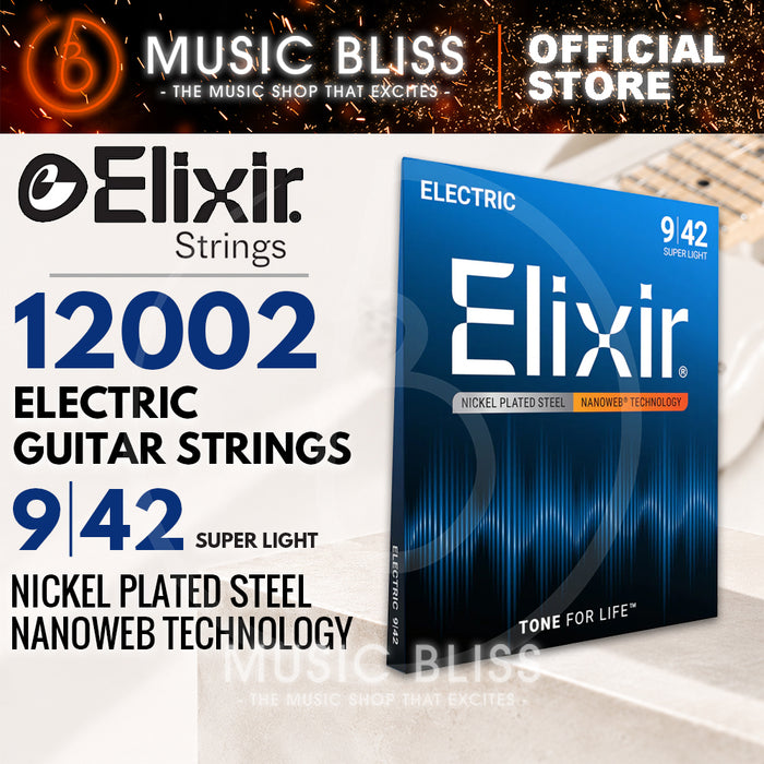 Elixir Strings Nanoweb Electric Guitar Strings .009-.042 Super Light