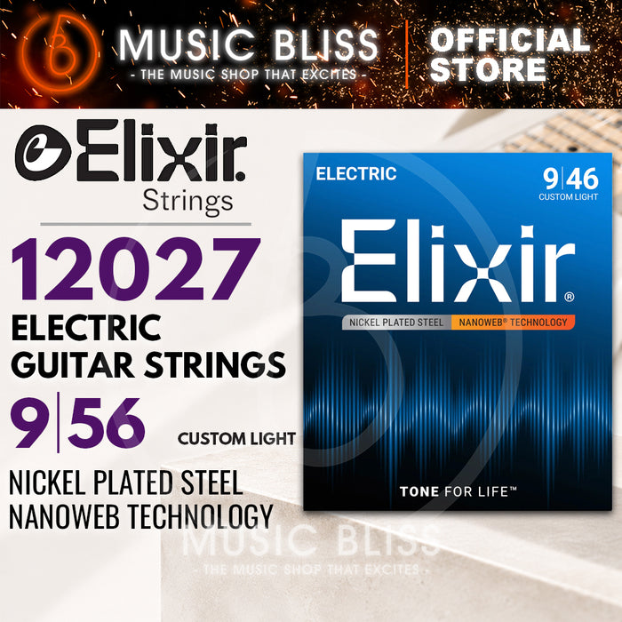 Elixir Strings Nanoweb Electric Guitar Strings .009-.046 Custom Light