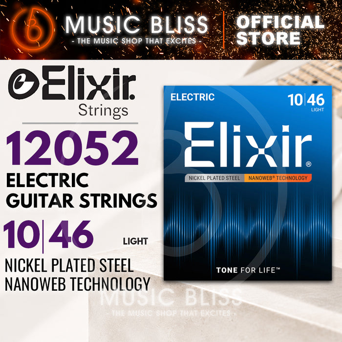 Elixir Strings Nanoweb Electric Guitar Strings .010-.046 Light