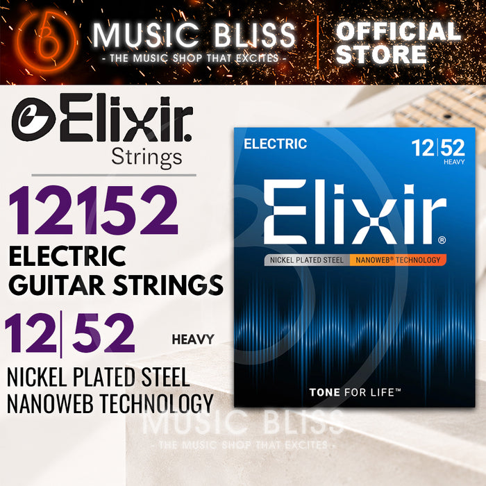 Elixir Strings Nanoweb Electric Guitar Strings .012-.052 Heavy