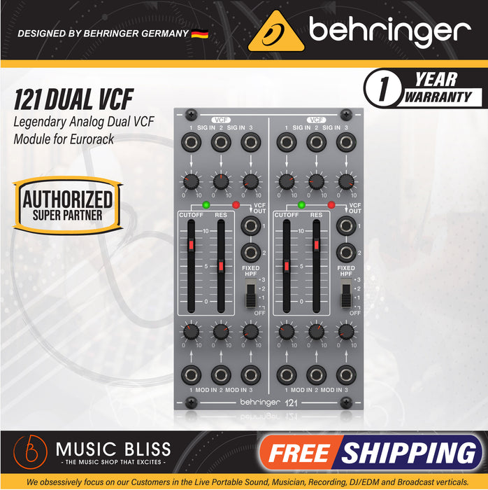 Behringer 121 Dual VCF Eurorack Module - Music Bliss Malaysia