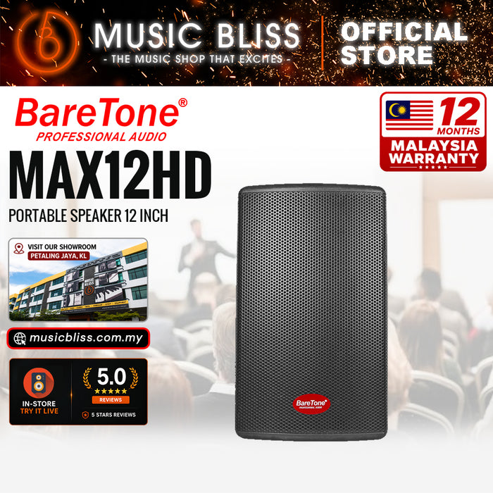 Baretone Audio MAX12HD 12" Portable Speaker