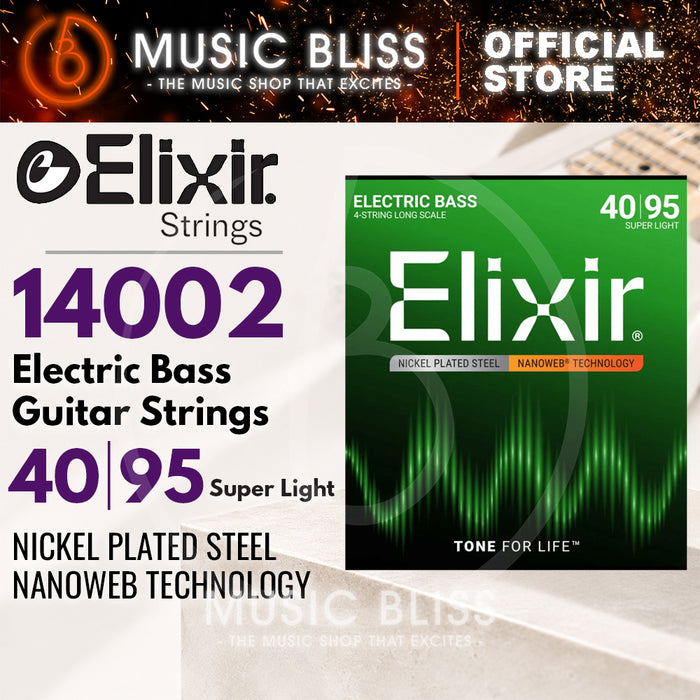 Elixir Strings Nanoweb Super Light Long Scale Electric Bass Strings .040-.095