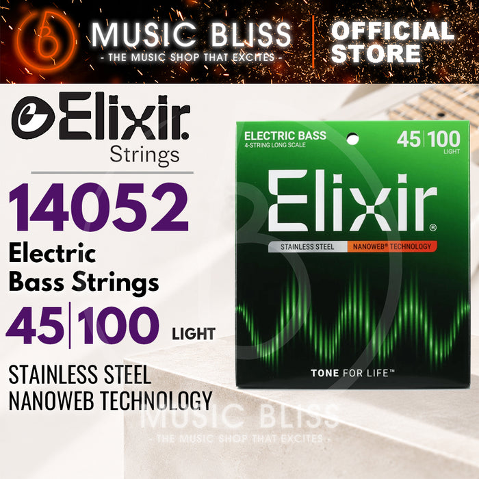 Elixir Strings Nanoweb Light Long Scale Electric Bass Strings .045-.100