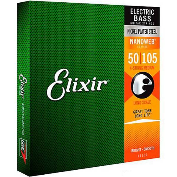 Elixir 14102 Nanoweb Heavy Long Scale Electric Bass Strings 050-105