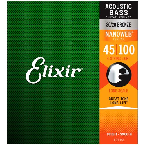 Elixir Strings Nanoweb 80/20 Acoustic Bass Guitar Strings .045-.100 - Music Bliss Malaysia