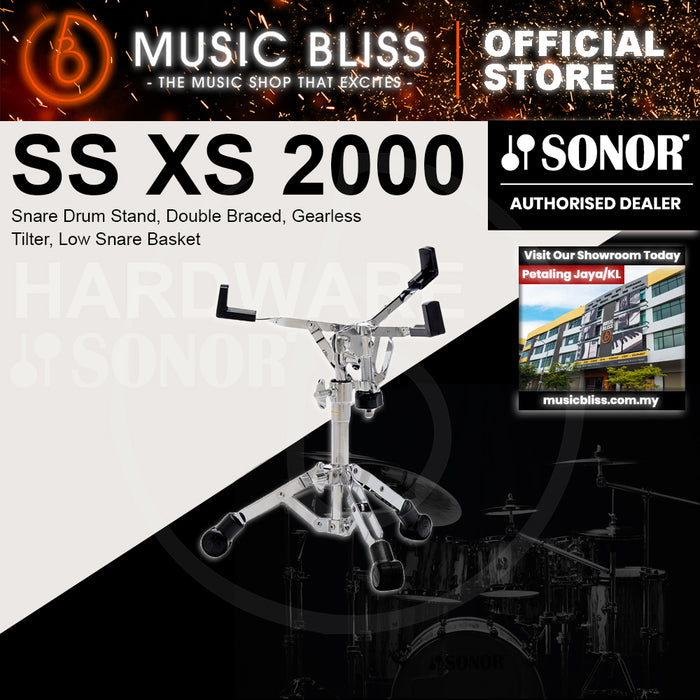Sonor SS XS 2000 Snare Drum Stand, Double Braced, Gearless Tilter, Low Snare Basket