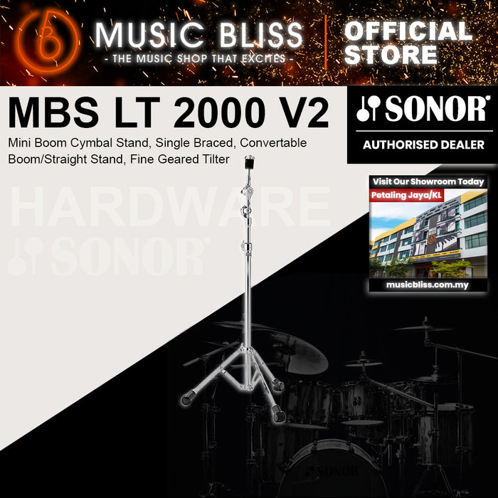 Sonor MBS-2000-LT-V2 2000 Series Lightweight Mini-Boom Cymbal Stand - Single Braced