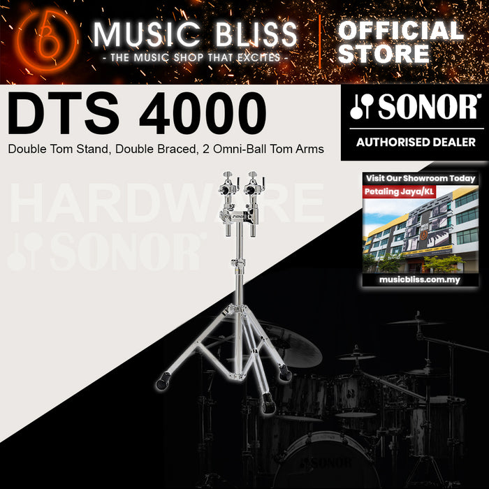 Sonor DTS 4000 Double Tom Stand, Double Braced, 2 Omni-Ball Tom Arms