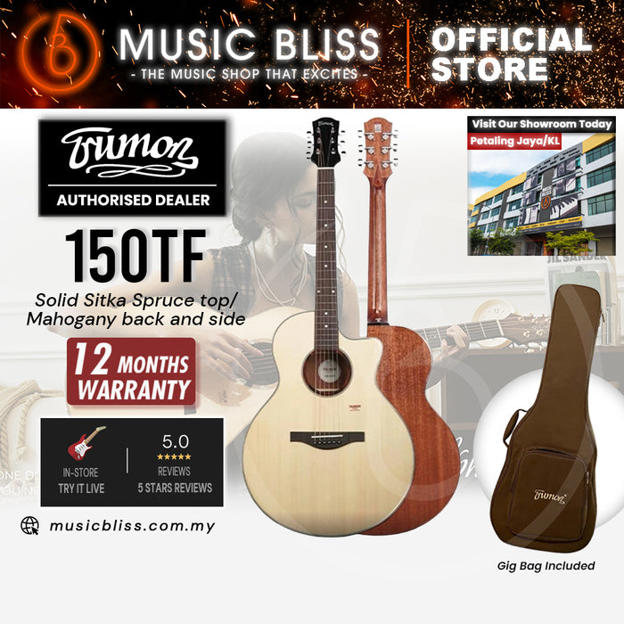 Trumon 150 TF Solid Sitka Spruce top /Mahogany back and side Acoustic Guitar with Pickup - Natural